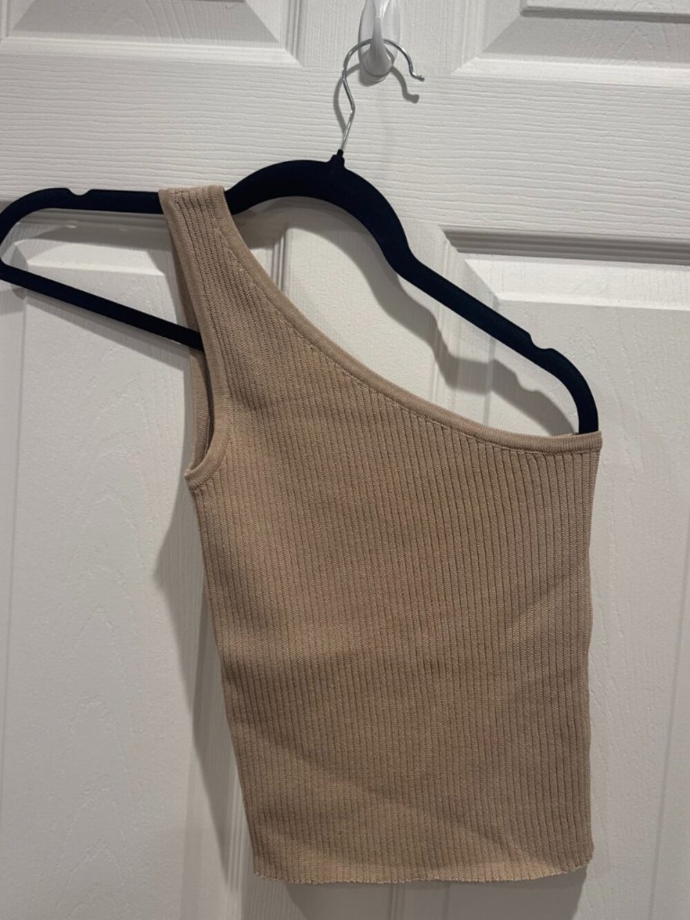 Princess Polly Denham One Shoulder Beige Top